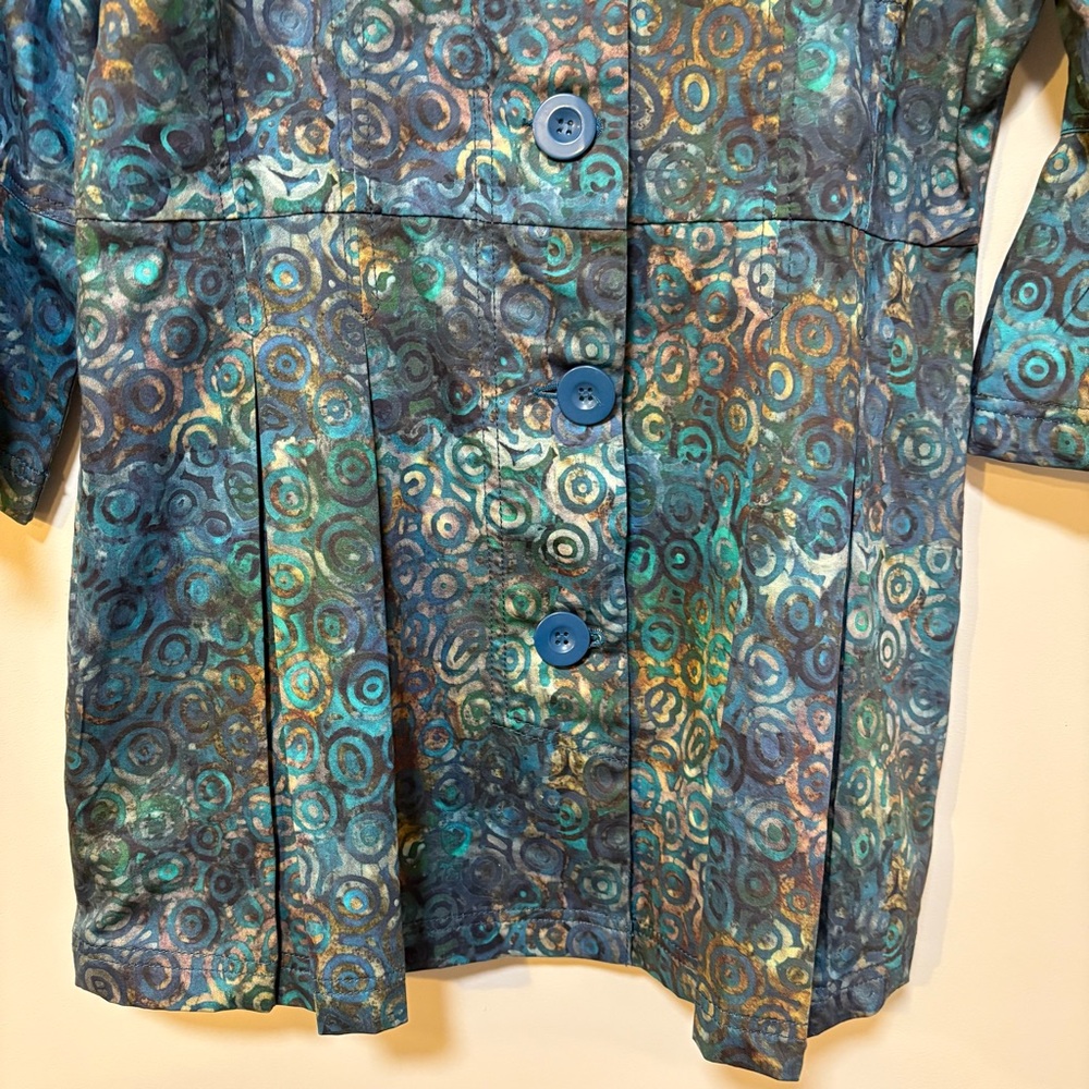 Frazzle Artsy Batik Jacket Tunic M – Boho Retro Y2K Cotton 3/4 Sleeve - Picture 5 of 7